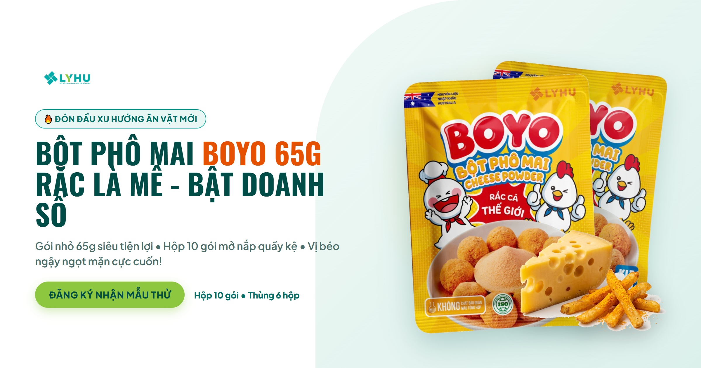 Bột Phô Mai BOYO 65G: "Tân Binh" Ăn Vặt Siêu Hot Chuẩn Bị Đổ Bộ Kệ Hàng Siêu Thị & Tiệm Tiện Lợi!